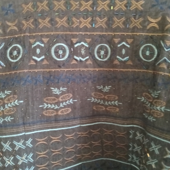 COLDWATER CREEK Blazer Brown Denim Blue Embroidery, Gems, Beaded Size 16/42 - Picture 7 of 14